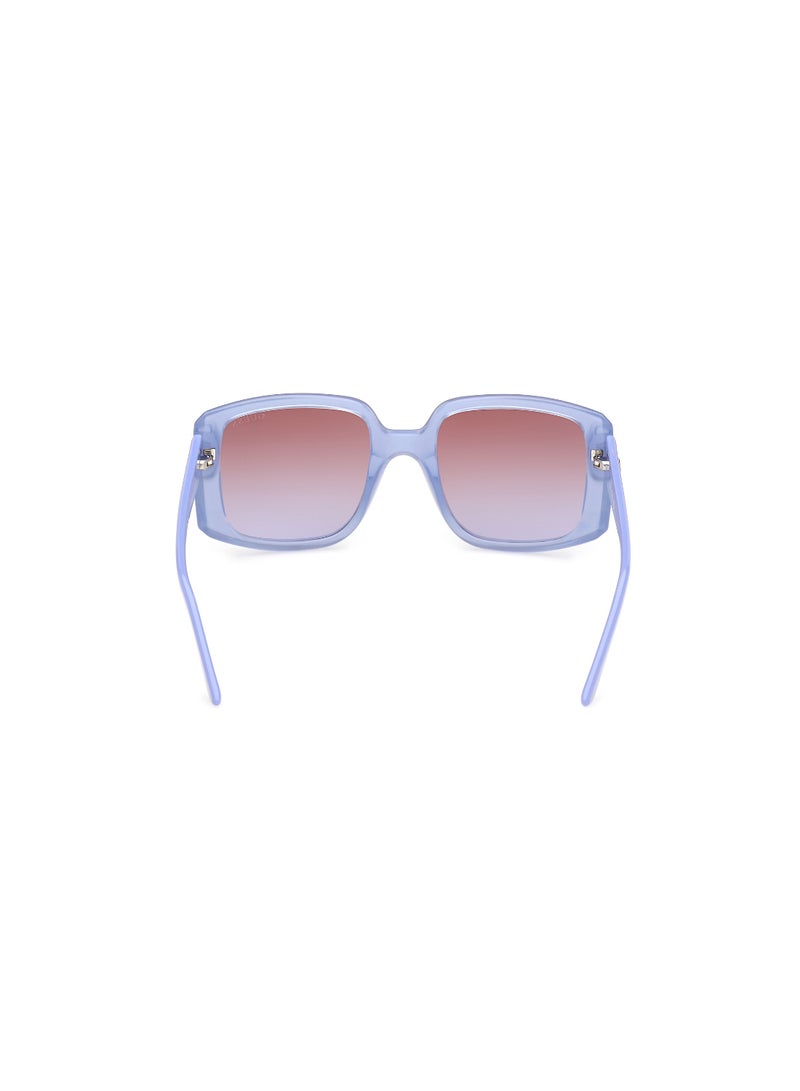 Women's Mirrored Square Shape Plastic Sunglasses GU0009781Z53 - Lens Size: 53 Mm - Shiny Violet