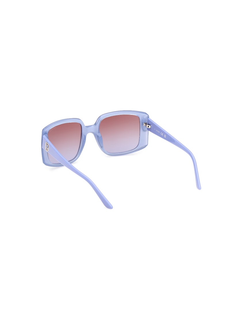 Women's Mirrored Square Shape Plastic Sunglasses GU0009781Z53 - Lens Size: 53 Mm - Shiny Violet