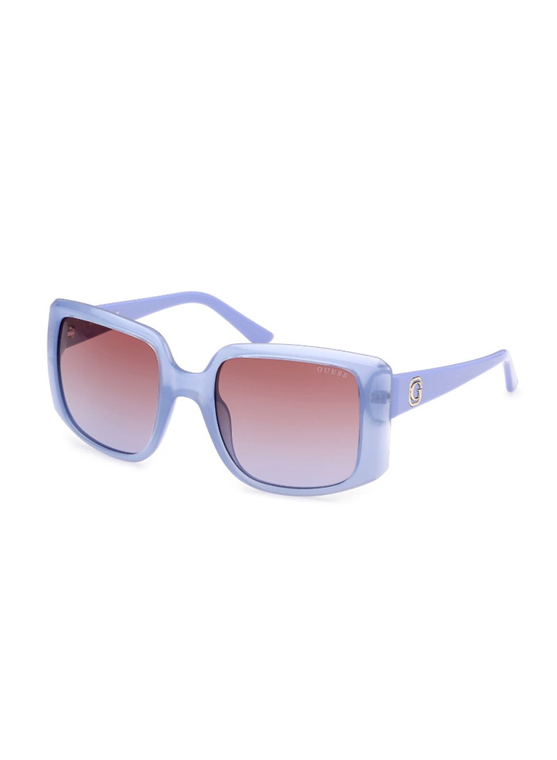 Women's Mirrored Square Shape Plastic Sunglasses GU0009781Z53 - Lens Size: 53 Mm - Shiny Violet
