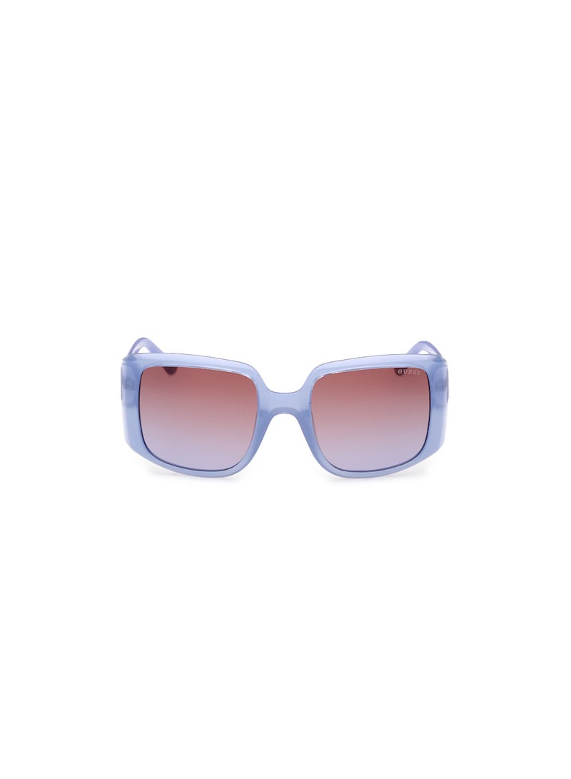 Women's Mirrored Square Shape Plastic Sunglasses GU0009781Z53 - Lens Size: 53 Mm - Shiny Violet