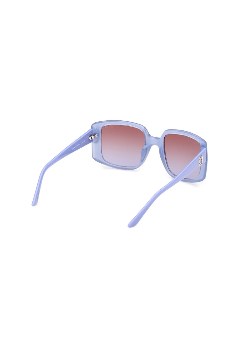 Women's Mirrored Square Shape Plastic Sunglasses GU0009781Z53 - Lens Size: 53 Mm - Shiny Violet