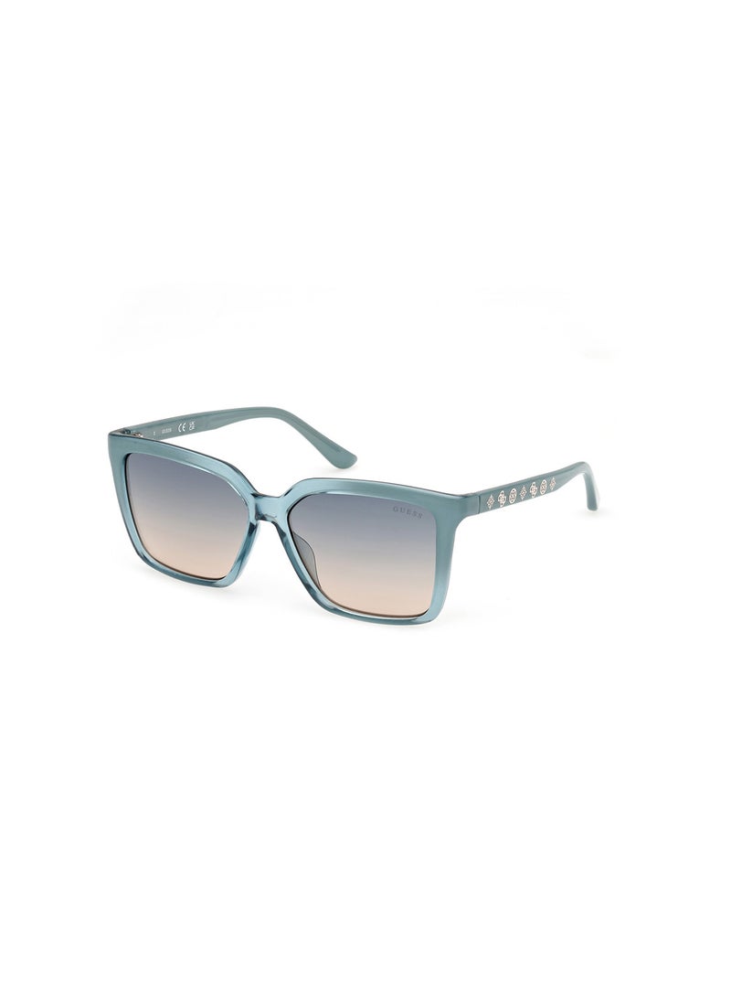 Women's UV Protection Square Shape Sunglasses - GU0009989W55 - Lens Size: 55 Mm - Turquoise