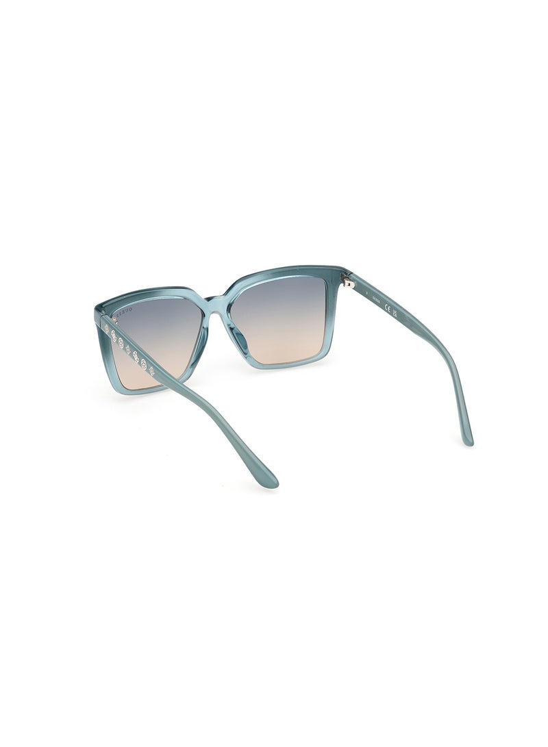 Women's UV Protection Square Shape Sunglasses - GU0009989W55 - Lens Size: 55 Mm - Turquoise