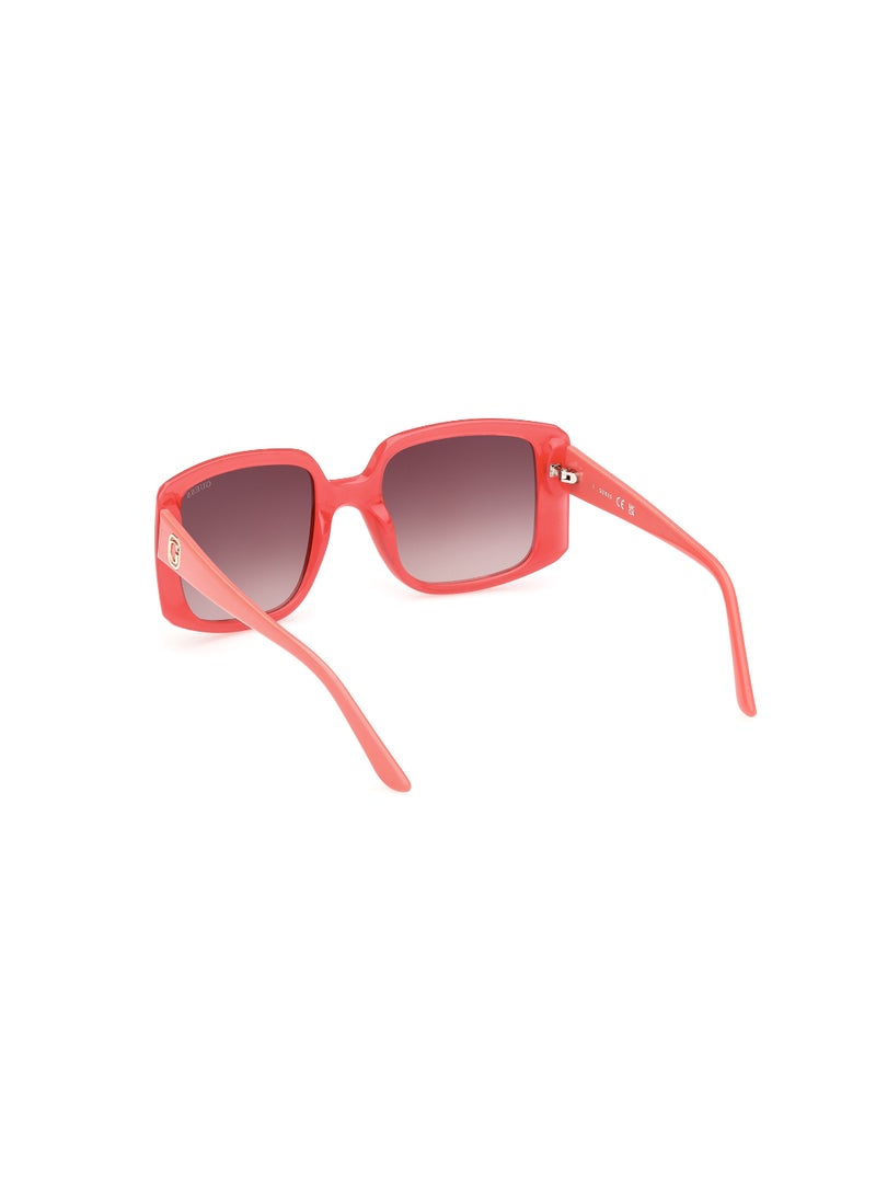 Women's UV Protection Square Shape Plastic Sunglasses GU0009772F53 - Lens Size: 53 Mm - Shiny Pink