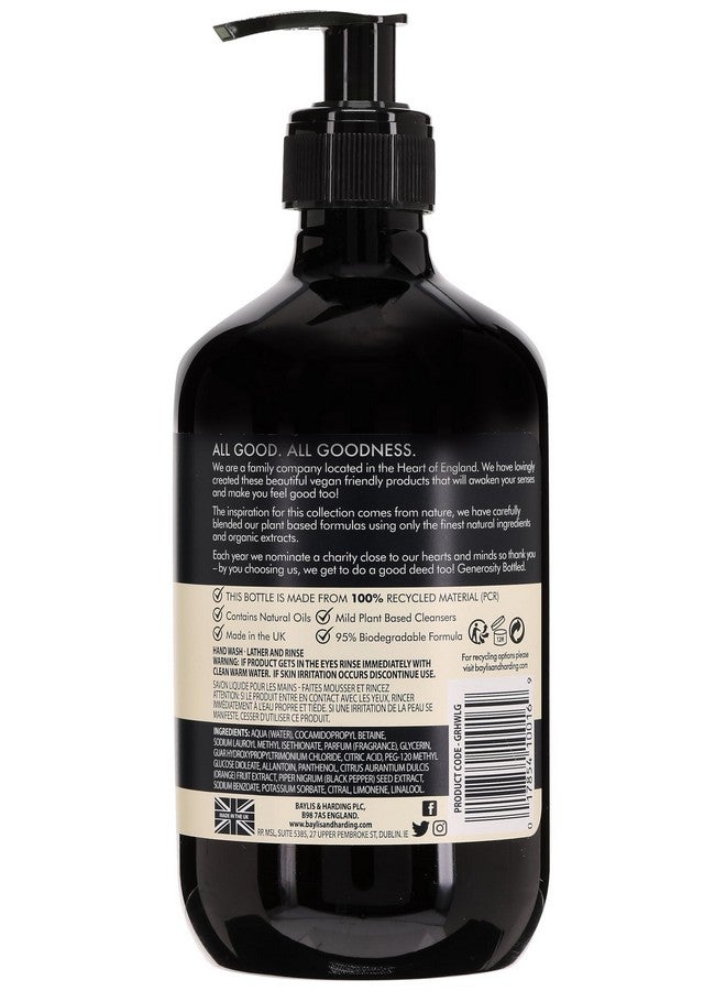 Liquid Hand Soap Wash With Dispenser Goodness Lemongrass & Ginger 16.9Oz/500Ml