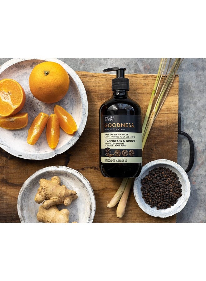 Liquid Hand Soap Wash With Dispenser Goodness Lemongrass & Ginger 16.9Oz/500Ml