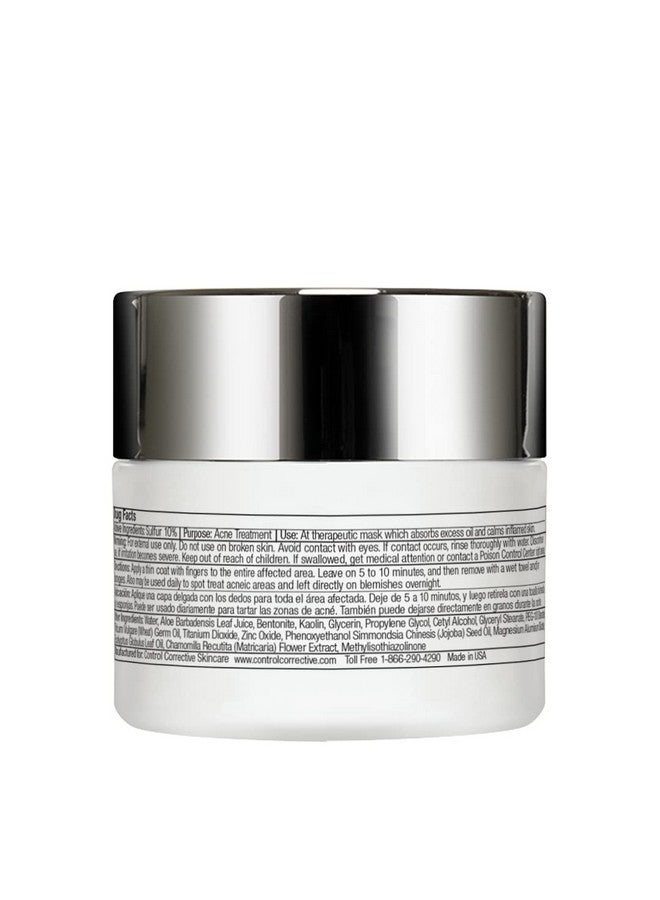 Control Corrective Sulfur Calming Mask 2 Oz Soothes And Calms Inflamed Acne And Reduces Oily Skin Absorbs Oil Calm Inflamed Skin Reduce Enlarged Pores Cool Relief For Tender Skin