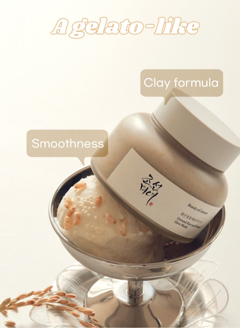 Ground Rice and Honey Glow Mask 150ml - Exfoliating and Nourishing Face Mask for Radiant, Smooth Skin 150ml