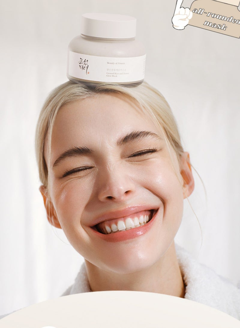 Ground Rice and Honey Glow Mask 150ml - Exfoliating and Nourishing Face Mask for Radiant, Smooth Skin 150ml