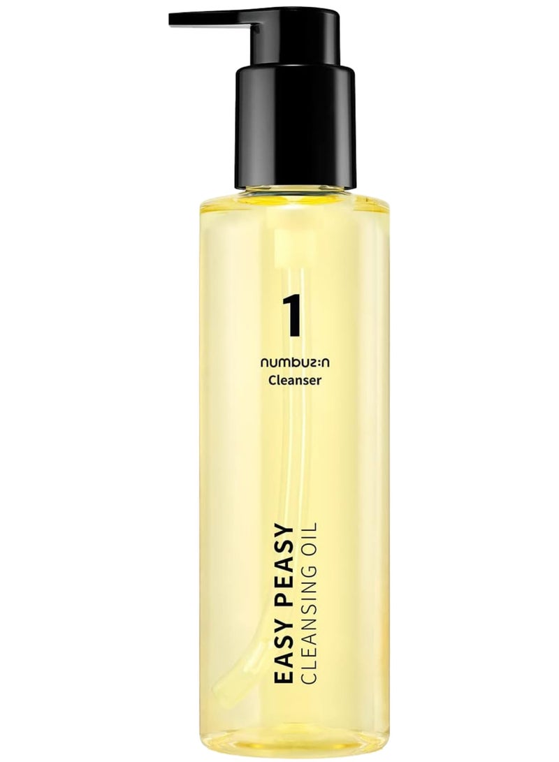 Numbuzin No.1 Easy Peasy Cleansing Oil - Gentle Makeup Remover, Blackhead Eliminator, Pore Unclogger | Korean Skincare, 200ml