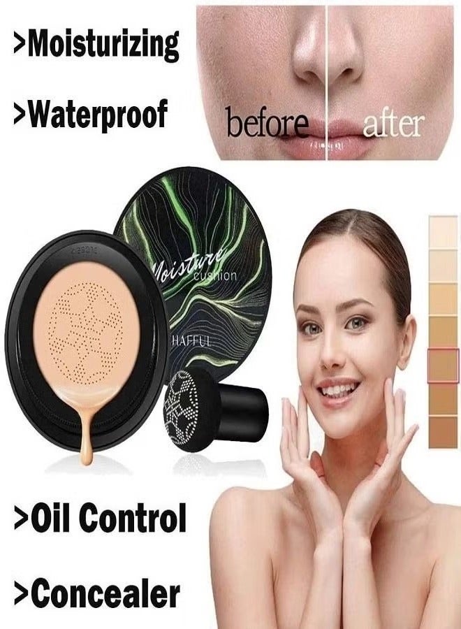 Sunisa Mushroom Head Air Cushion CC Cream Foundation Long-Lasting Coverage of Blemishes,Even Skin Tone,Suitable for All Skin Types