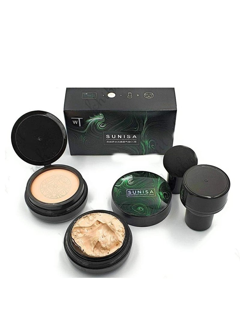 Sunisa Mushroom Head Air Cushion CC Cream Foundation Long-Lasting Coverage of Blemishes,Even Skin Tone,Suitable for All Skin Types