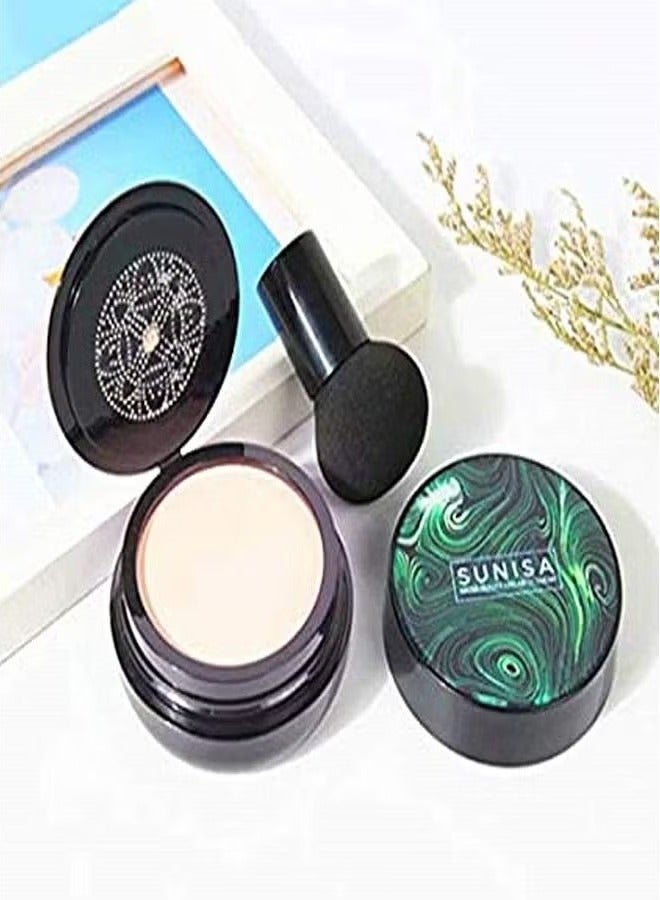 Sunisa Mushroom Head Air Cushion CC Cream Foundation Long-Lasting Coverage of Blemishes,Even Skin Tone,Suitable for All Skin Types