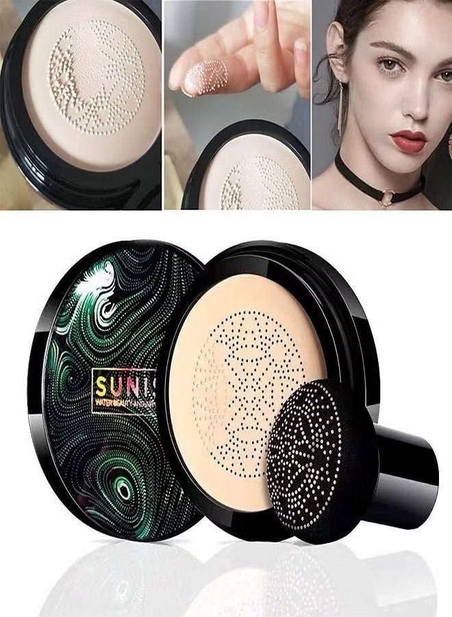 Sunisa Mushroom Head Air Cushion CC Cream Foundation Long-Lasting Coverage of Blemishes,Even Skin Tone,Suitable for All Skin Types