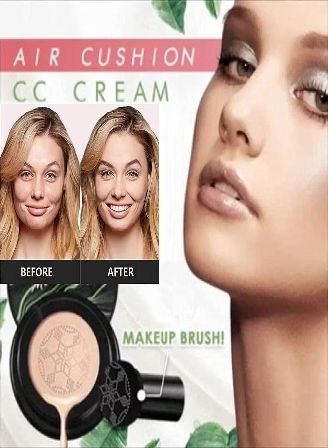 Sunisa Mushroom Head Air Cushion CC Cream Foundation Long-Lasting Coverage of Blemishes,Even Skin Tone,Suitable for All Skin Types