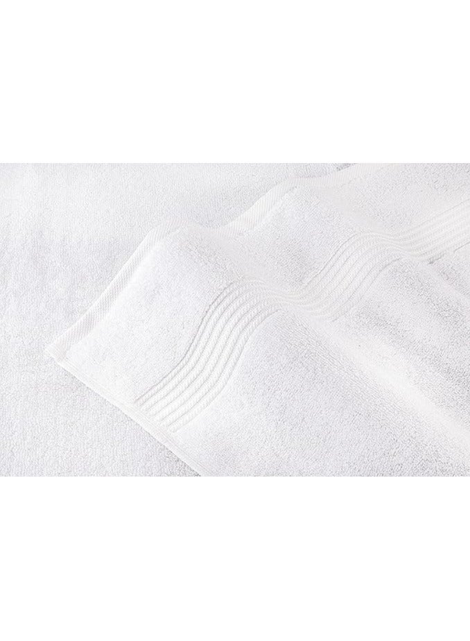 Towel Set Luxury Hotel Quality 500 GSM Genuine Combed Cotton, Super Soft & Absorbent Family Bath Towels 6 Piece Set -  2 Bath Towels, 2 Hand Towels, 2 Washcloths - Bright White