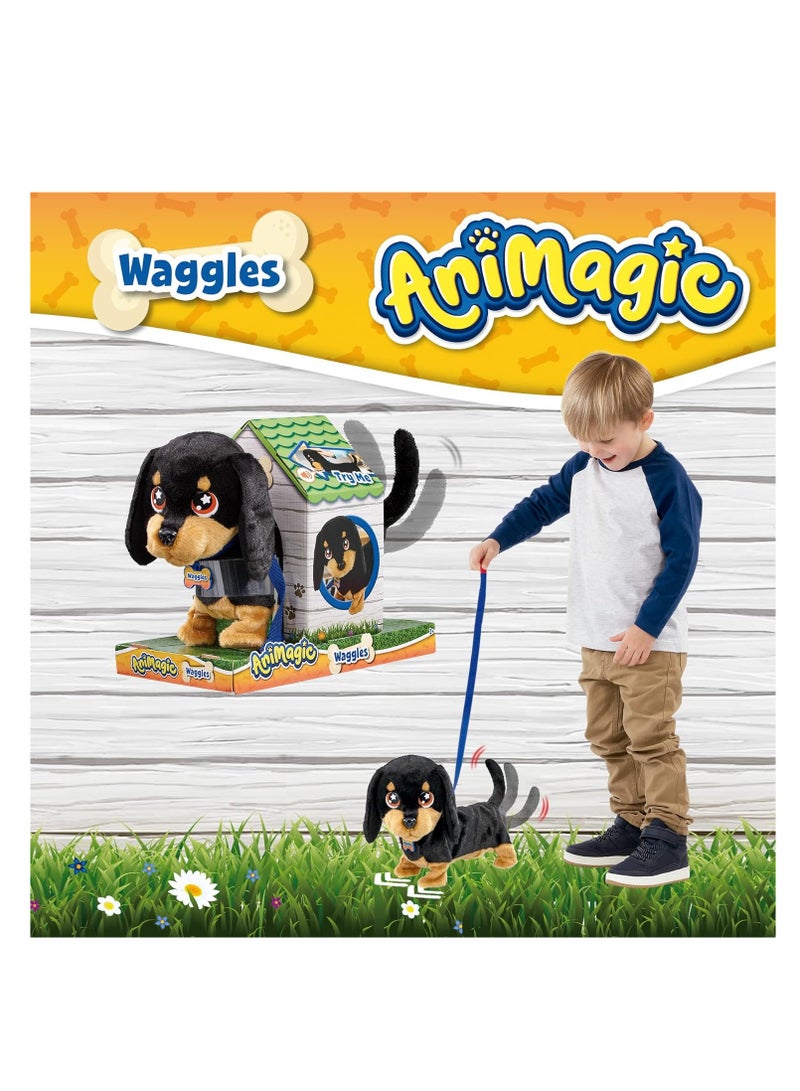 My Wiggling Walking Pup Called Waggles, Interactive, Real Life Like Dog Toy Which Walks and Barks | Age Group : 2 Years+ | Plastic