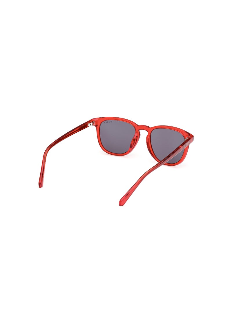 Boys UV Protection Round Shape Plastic Sunglasses GU829366A49 - Lens Size: 49 Mm - Shiny Red