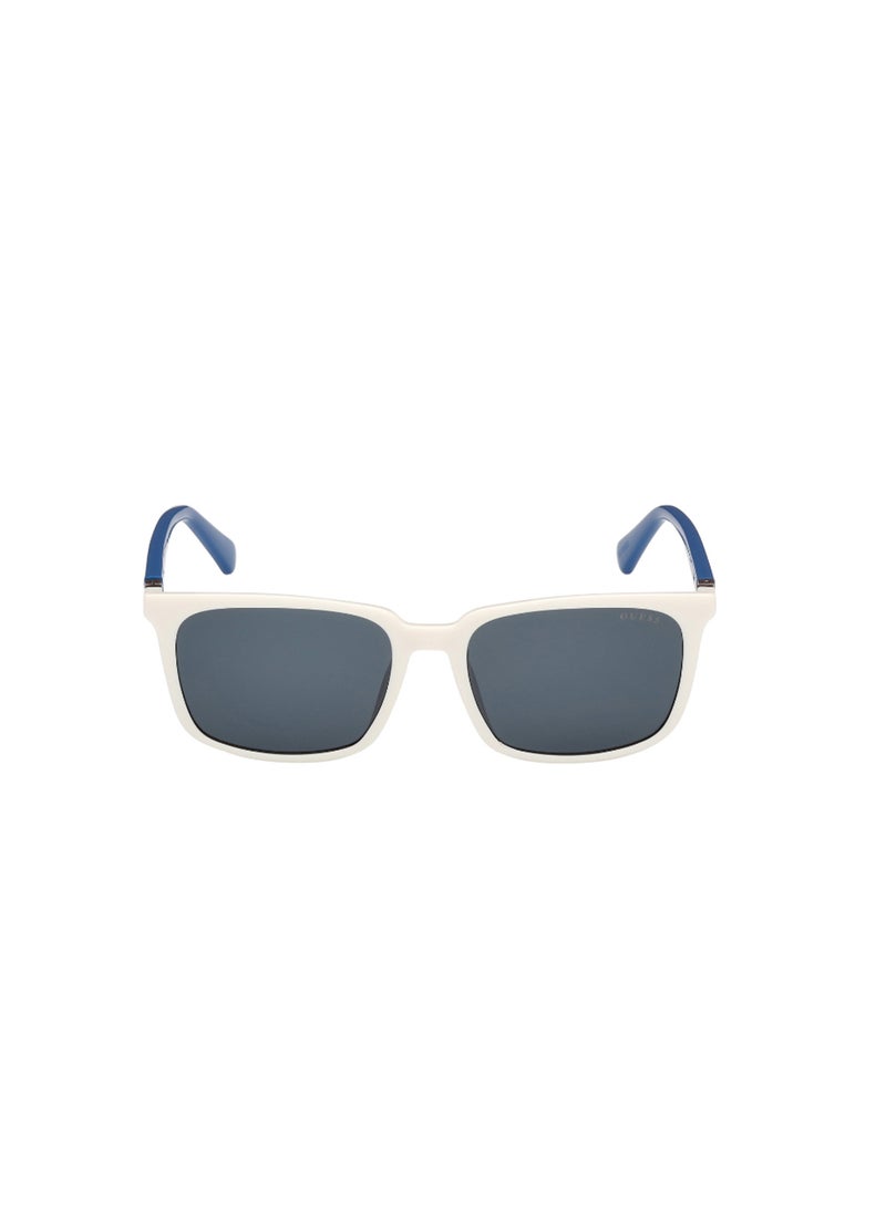 Boys UV Protection Rectangular Shape Plastic Sunglasses GU829424V52 - Lens Size: 52 Mm - White