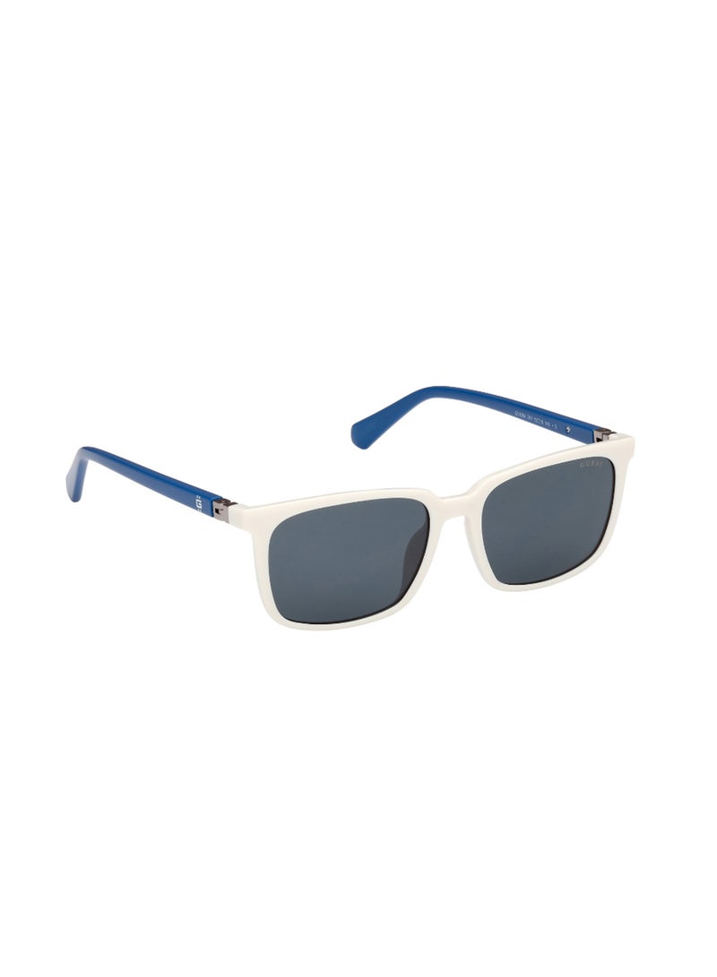 Boys UV Protection Rectangular Shape Plastic Sunglasses GU829424V52 - Lens Size: 52 Mm - White