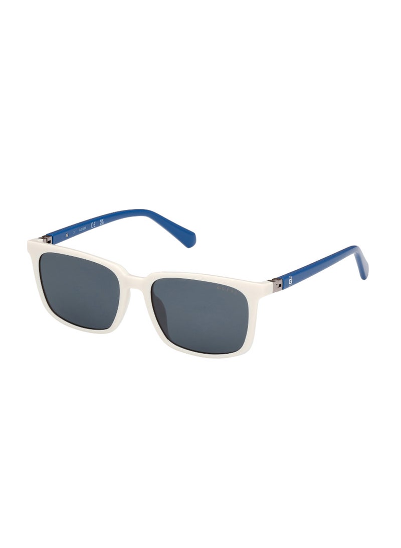 Boys UV Protection Rectangular Shape Plastic Sunglasses GU829424V52 - Lens Size: 52 Mm - White