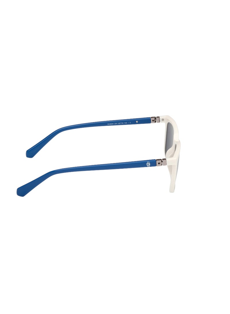 Boys UV Protection Rectangular Shape Plastic Sunglasses GU829424V52 - Lens Size: 52 Mm - White