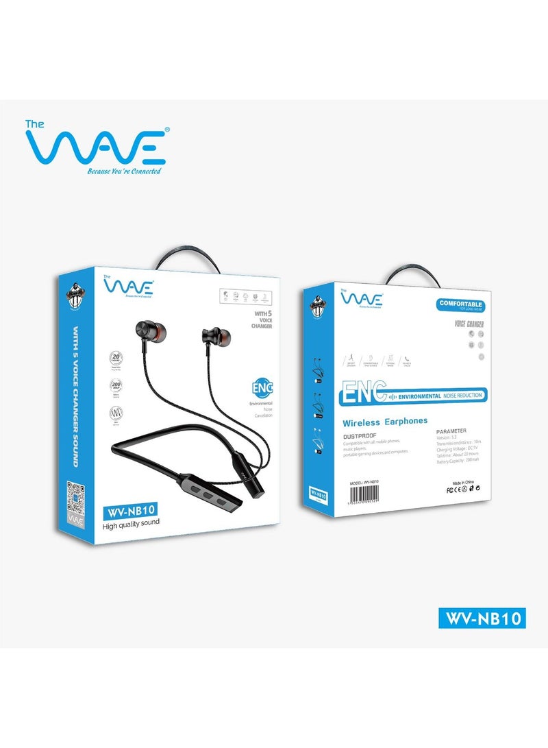 NECKBAND BLUETOOTH EARPHONE WITH 5 VOICE CHANGER NOISE CANCELLATION WV-NB10