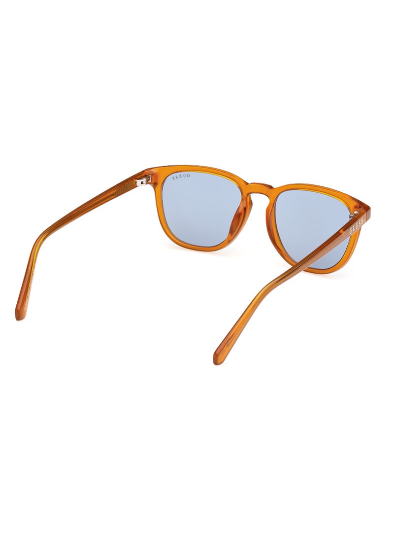 Men's UV Protection Round Shape Sunglasses - GU829344V49 - Lens Size: 49 Mm - Shiny Light Orange