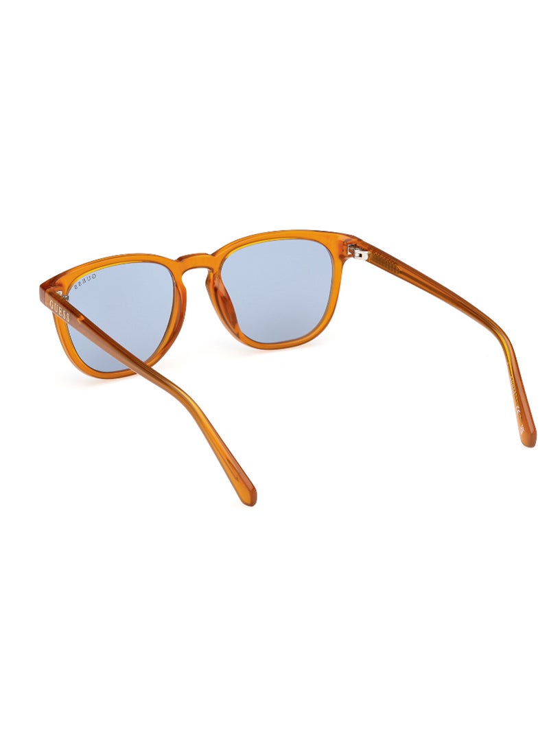 Men's UV Protection Round Shape Sunglasses - GU829344V49 - Lens Size: 49 Mm - Shiny Light Orange