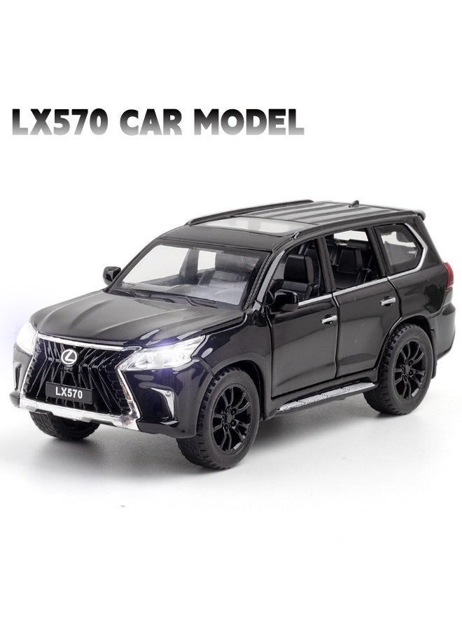 1:32 Alloy Collectible LEXUS LX570 Car Model Toy, Diecast Zinc Alloy LX570 Pull Back Collectible Toy Car,  Sound and Light Pull Back Model Car for Kids Boy Girl Gift 16cm*6cm*7cm