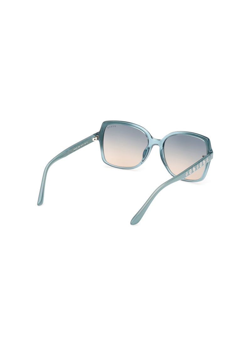 Women's UV Protection Square Shape Sunglasses - GU0010089W55 - Lens Size: 55 Mm - Turquoise