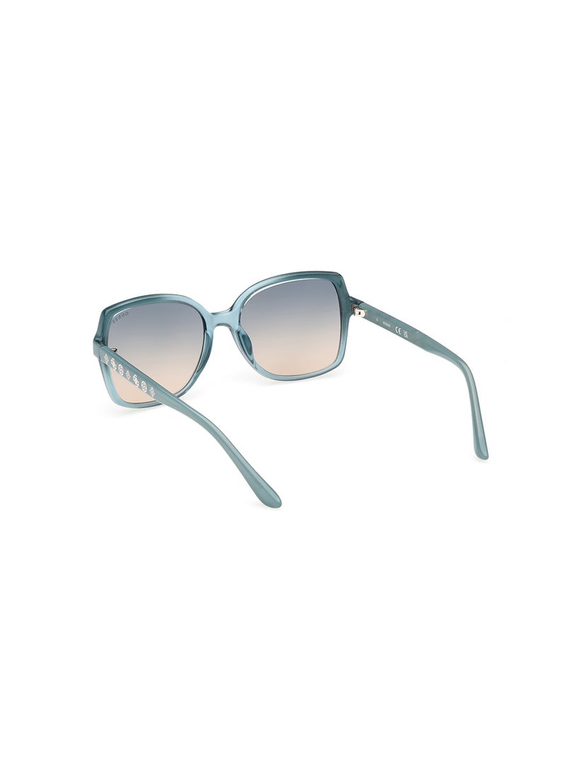 Women's UV Protection Square Shape Sunglasses - GU0010089W55 - Lens Size: 55 Mm - Turquoise