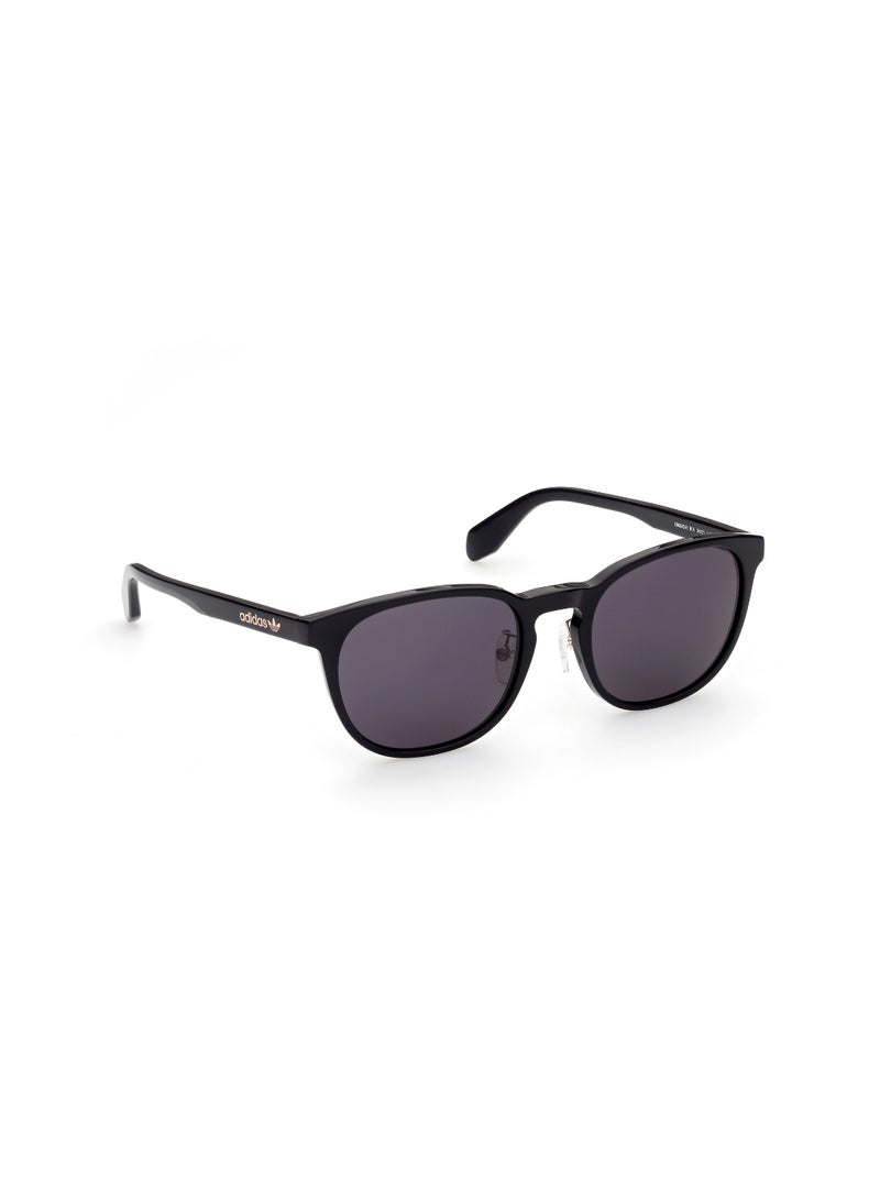 Men's UV Protection Round Shape Acetate Sunglasses OR0042-H01A56 - Lens Size: 56 Mm - Shiny Black