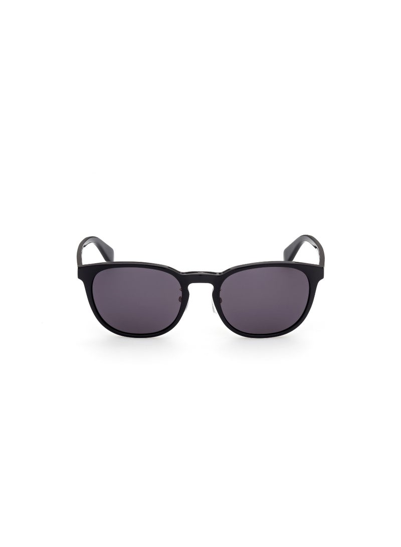 Men's UV Protection Round Shape Acetate Sunglasses OR0042-H01A56 - Lens Size: 56 Mm - Shiny Black