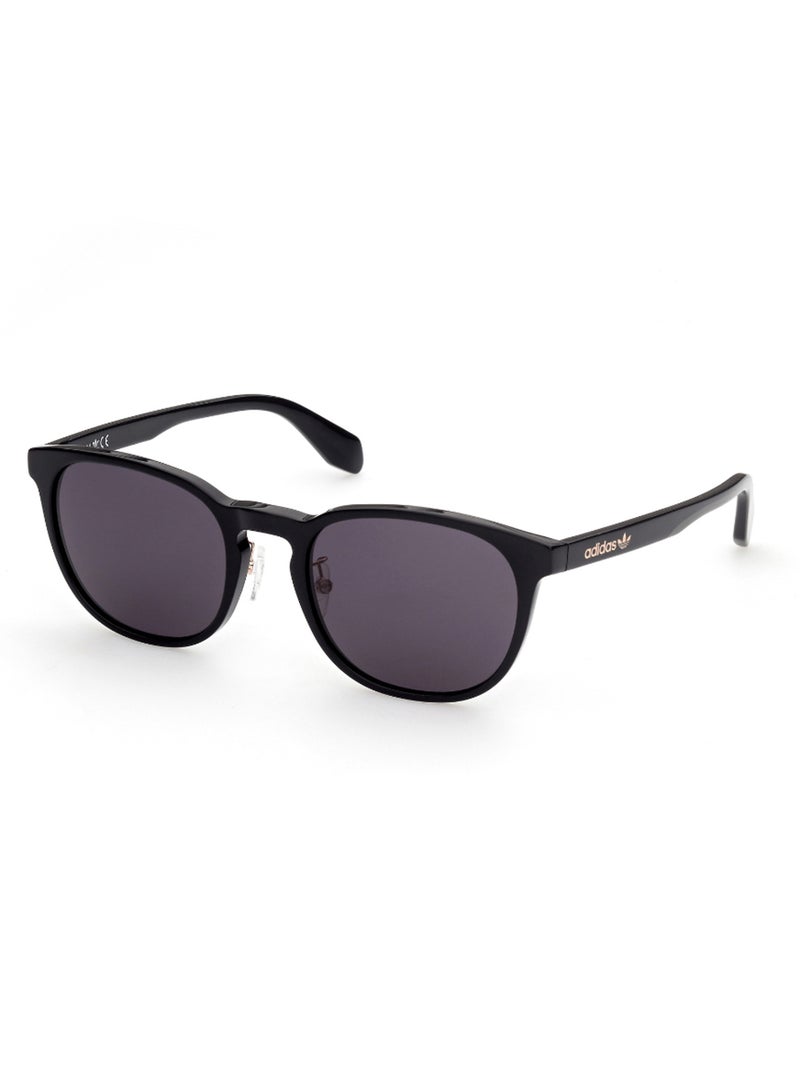 Men's UV Protection Round Shape Acetate Sunglasses OR0042-H01A56 - Lens Size: 56 Mm - Shiny Black