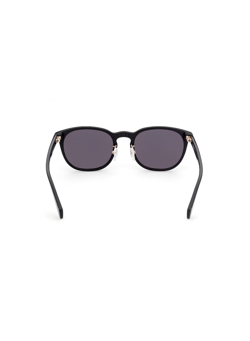 Men's UV Protection Round Shape Acetate Sunglasses OR0042-H01A56 - Lens Size: 56 Mm - Shiny Black