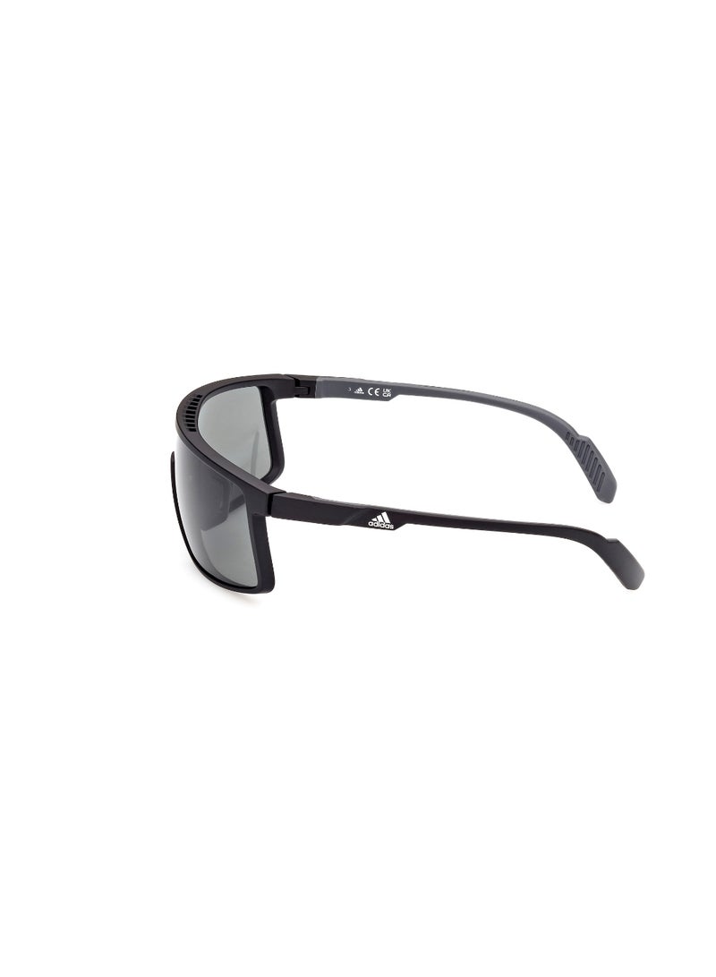 Unisex UV Protection Shield Shape Plastic Sunglasses SP005702A00 - Lens Size: 0 Mm - Matte Black