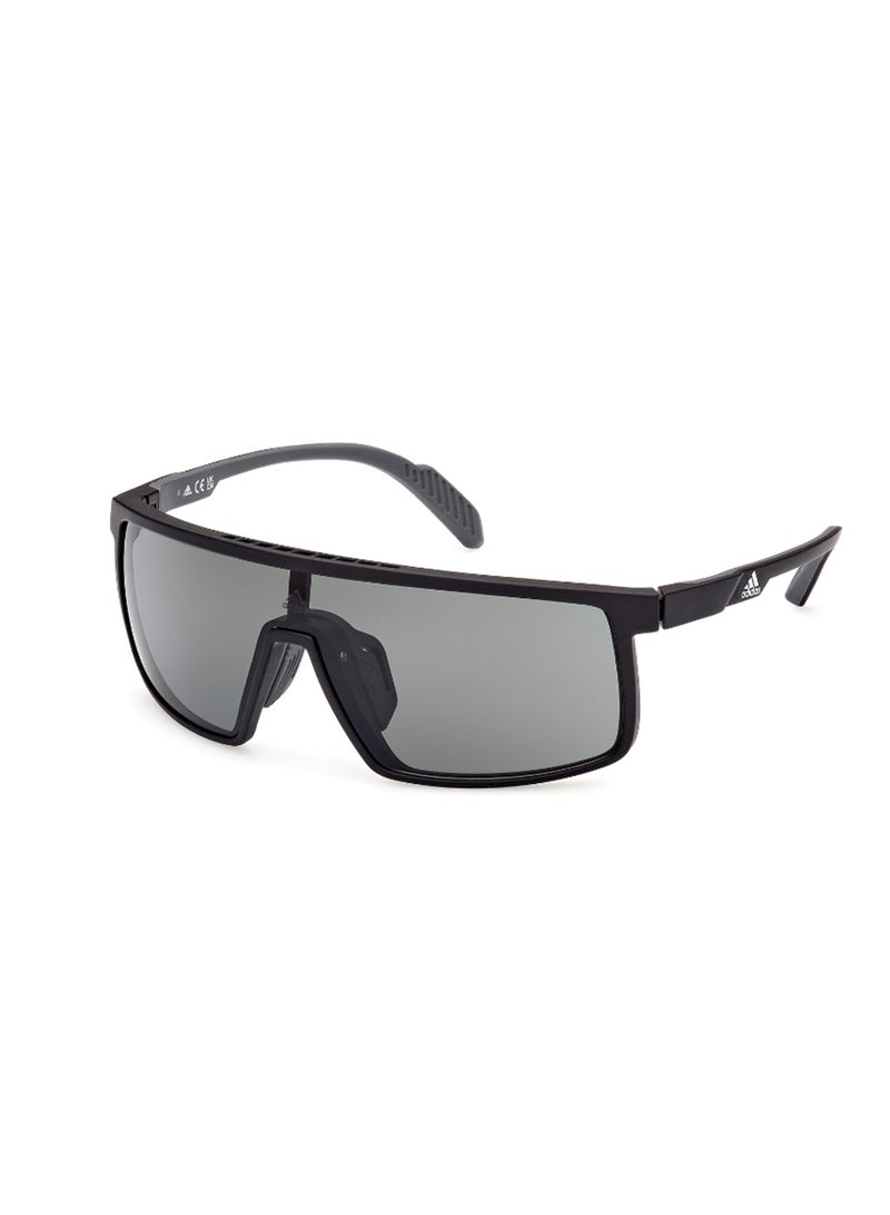 Unisex UV Protection Shield Shape Plastic Sunglasses SP005702A00 - Lens Size: 0 Mm - Matte Black