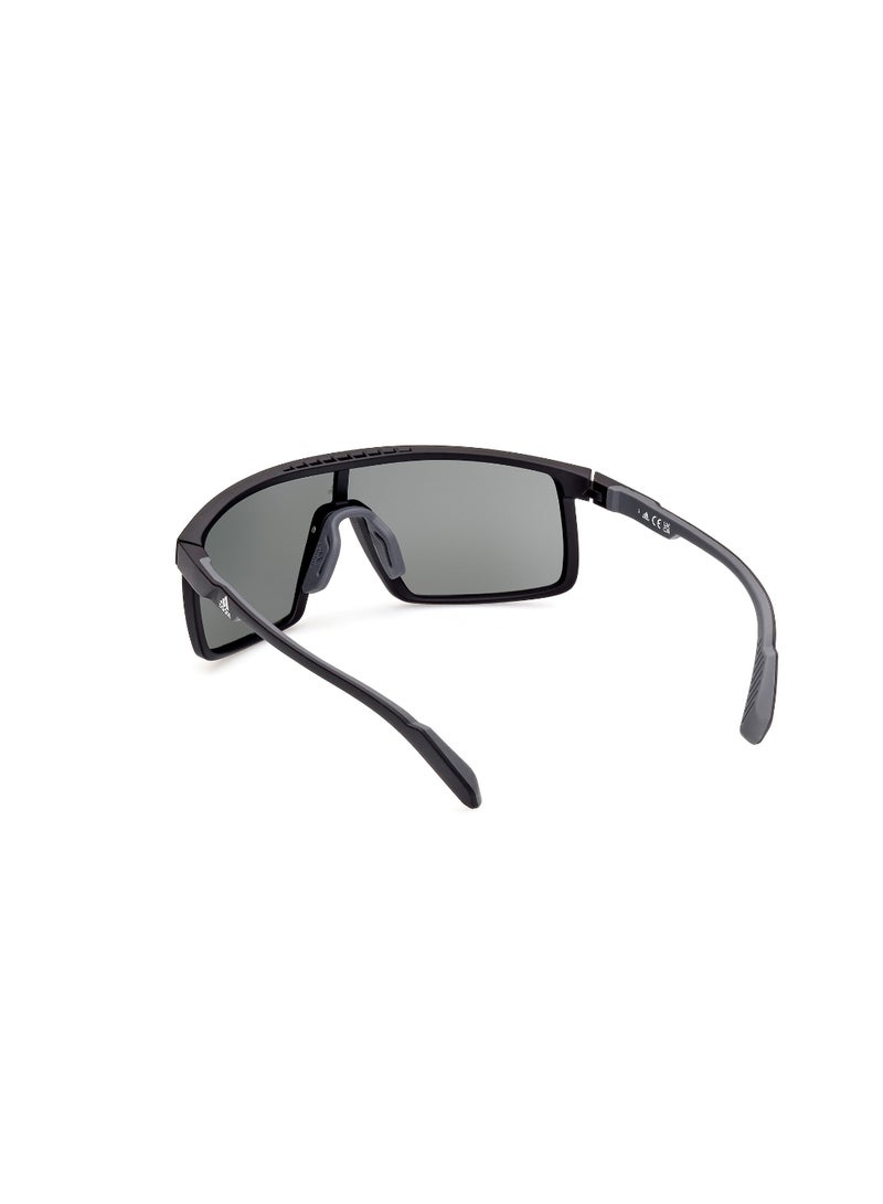 Unisex UV Protection Shield Shape Plastic Sunglasses SP005702A00 - Lens Size: 0 Mm - Matte Black