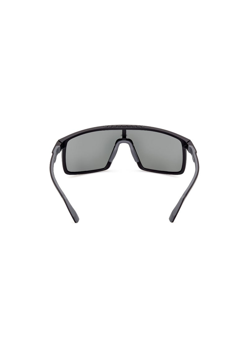 Unisex UV Protection Shield Shape Plastic Sunglasses SP005702A00 - Lens Size: 0 Mm - Matte Black