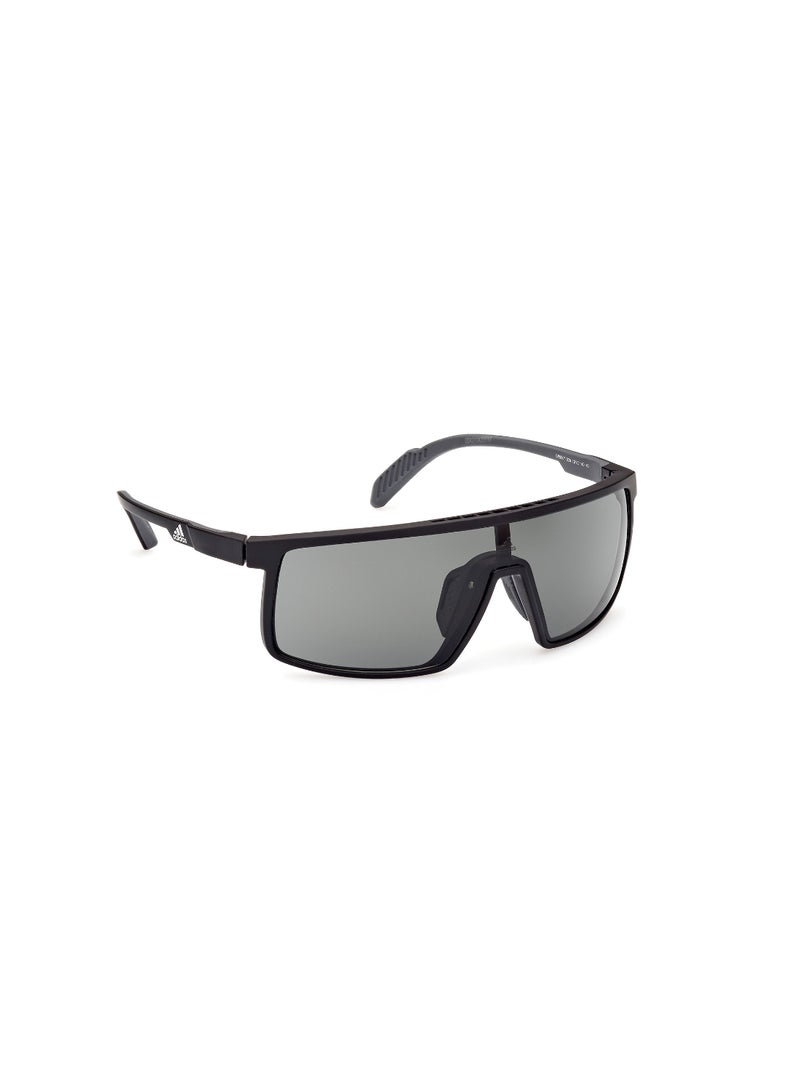 Unisex UV Protection Shield Shape Plastic Sunglasses SP005702A00 - Lens Size: 0 Mm - Matte Black