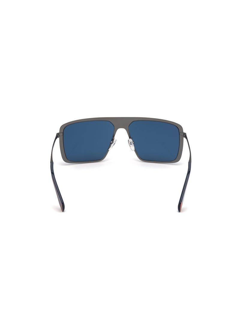 Men's Mirrored Navigator Shape Metal Sunglasses OR003691X60 - Lens Size: 60 Mm - Matte Blue