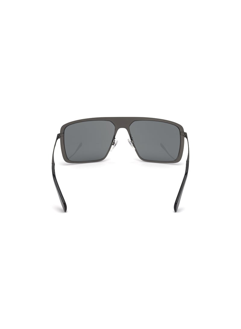 Men's UV Protection Navigator Shape Metal Sunglasses OR003601A60 - Lens Size: 60 Mm - Shiny Black