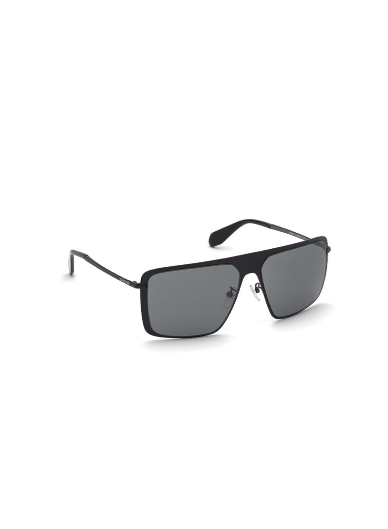 Men's UV Protection Navigator Shape Metal Sunglasses OR003601A60 - Lens Size: 60 Mm - Shiny Black