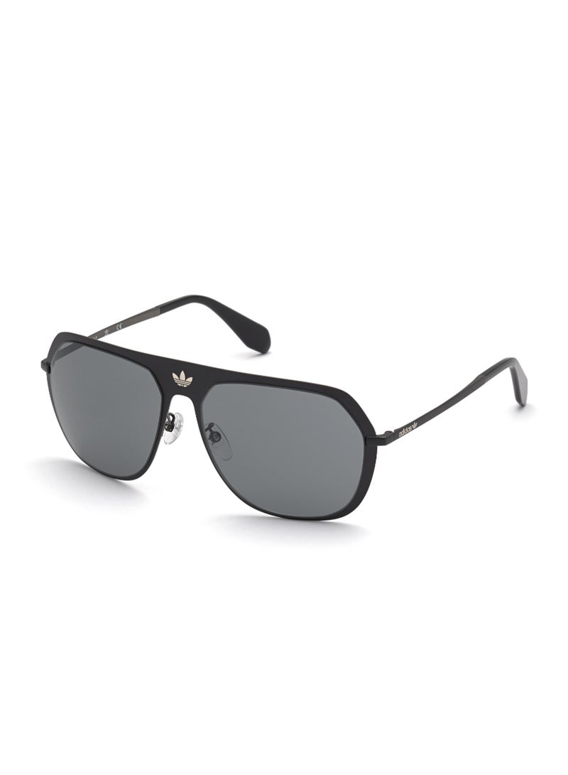 Unisex UV Protection Asymmetrical Shape Metal Sunglasses OR003701A58 - Lens Size: 58 Mm - Shiny Black