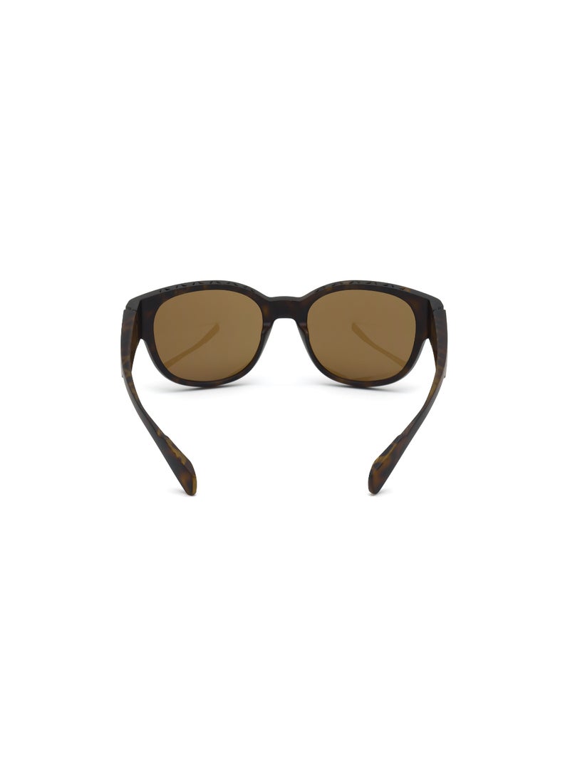 Unisex UV Protection Round Shape Plastic Sunglasses SP000952E55 - Lens Size: 55 Mm - Dark Havana