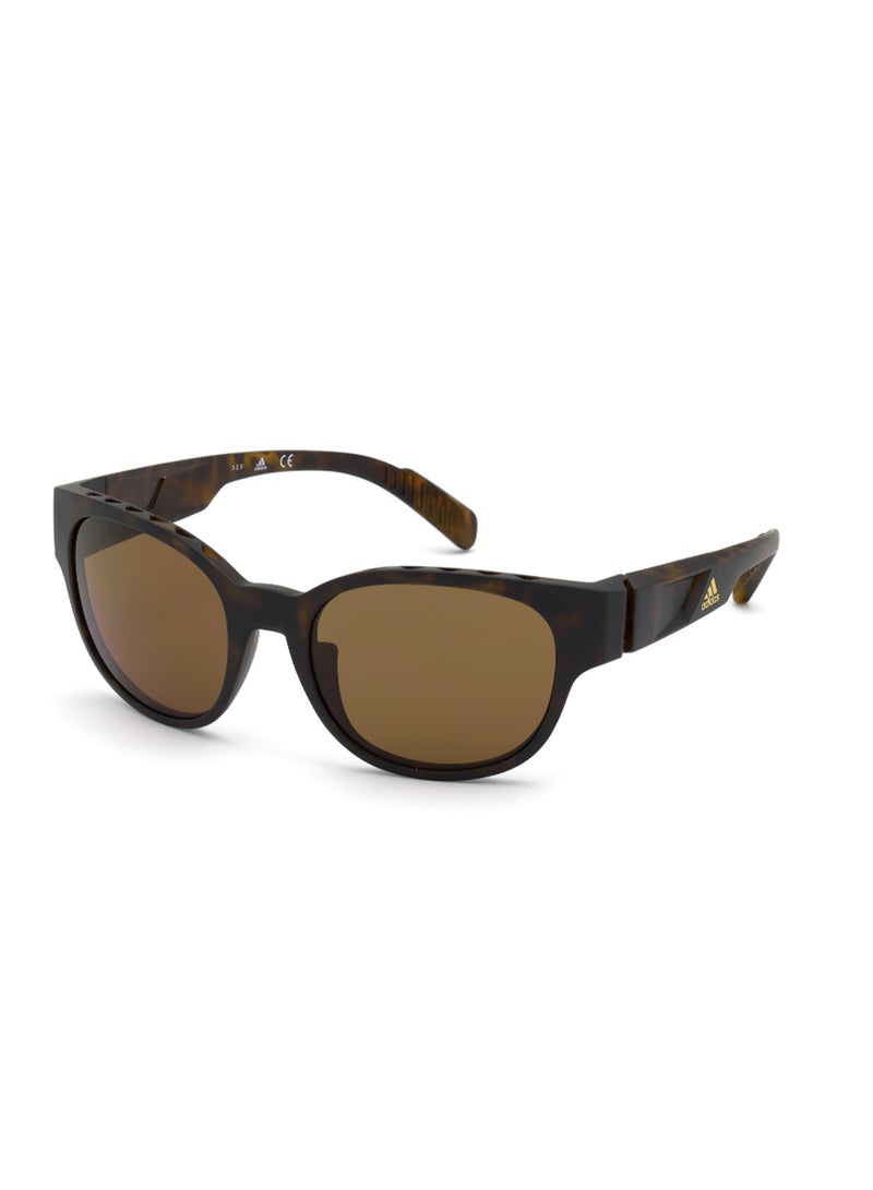 Unisex UV Protection Round Shape Plastic Sunglasses SP000952E55 - Lens Size: 55 Mm - Dark Havana