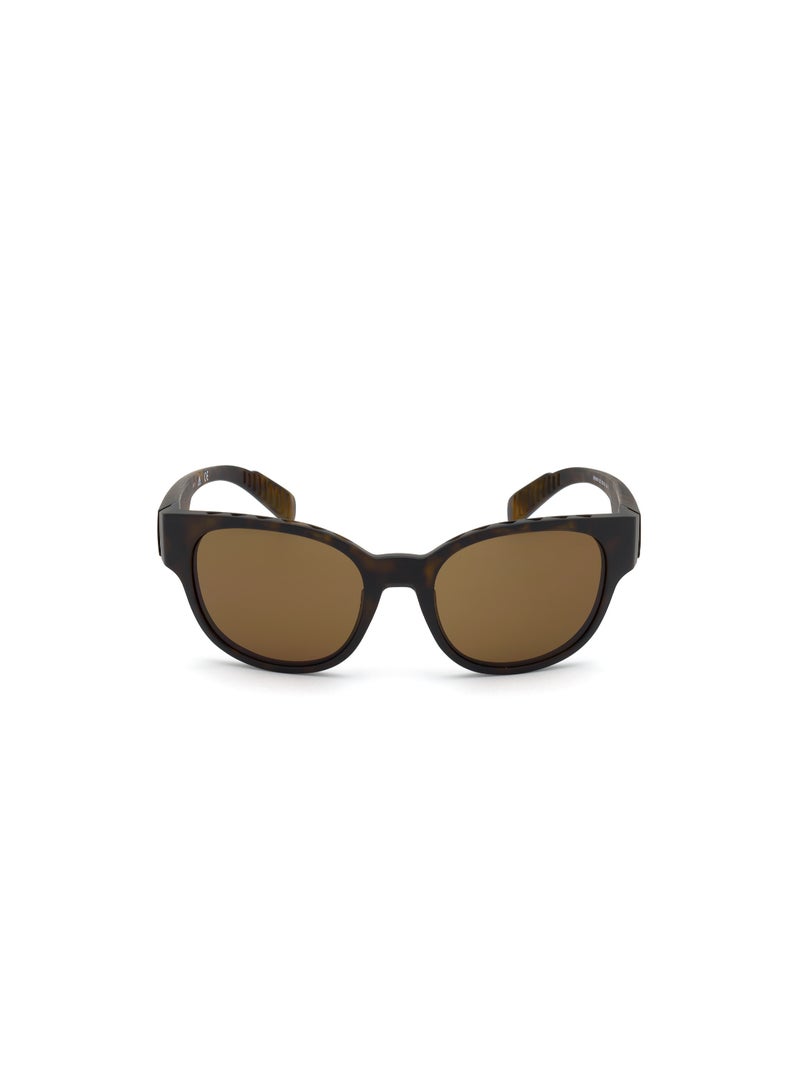 Unisex UV Protection Round Shape Plastic Sunglasses SP000952E55 - Lens Size: 55 Mm - Dark Havana