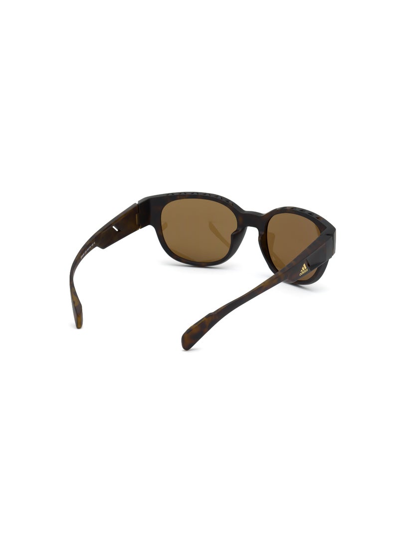 Unisex UV Protection Round Shape Plastic Sunglasses SP000952E55 - Lens Size: 55 Mm - Dark Havana