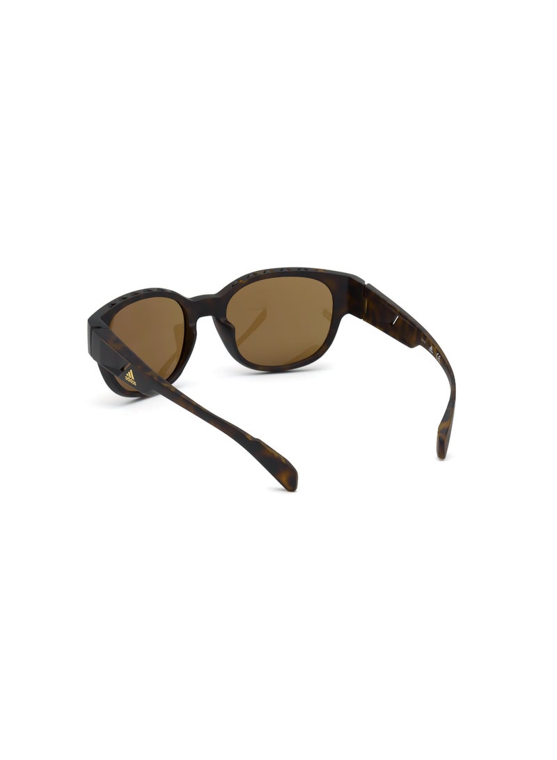 Unisex UV Protection Round Shape Plastic Sunglasses SP000952E55 - Lens Size: 55 Mm - Dark Havana